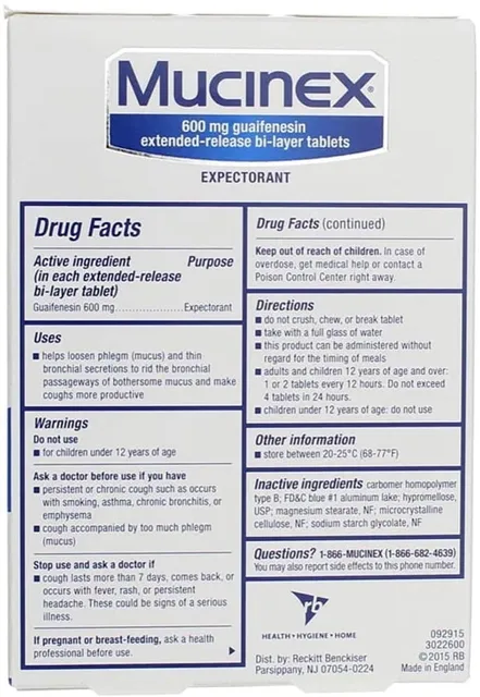 Mucinex 600mg EXPECTORANT chi tiết