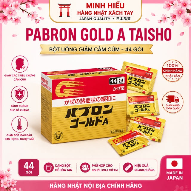 Bột Uống Giảm Cảm C&uacute;m Taisho Pabron Gold A