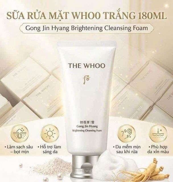 Hướng dẫn sử dụng Set Sữa rửa mặt WHOO TRẮNG