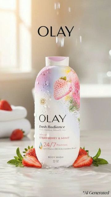 Gel tắm Olay Hương dâu & Bạc Hà 650ml