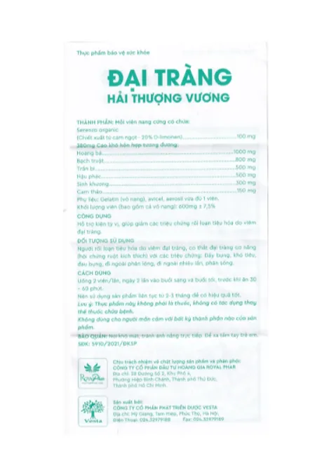 Vi&ecirc;n uống Đại Tr&agrave;ng Hải Thượng Vương