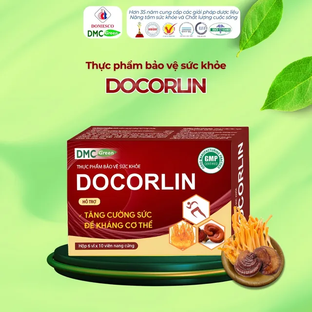 TPBVSK Vi&ecirc;n uống Tăng cường sức đề kh&aacute;ng cho cơ thể Docorlin DMC Green 60 vi&ecirc;n