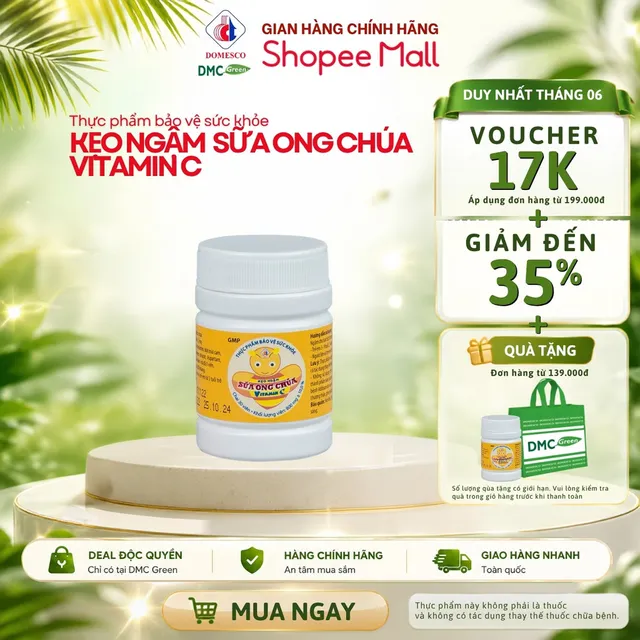 Kẹo Ngậm Sữa Ong Ch&uacute;a Vitamin C Gi&uacute;p Tăng Đề Kh&aacute;ng