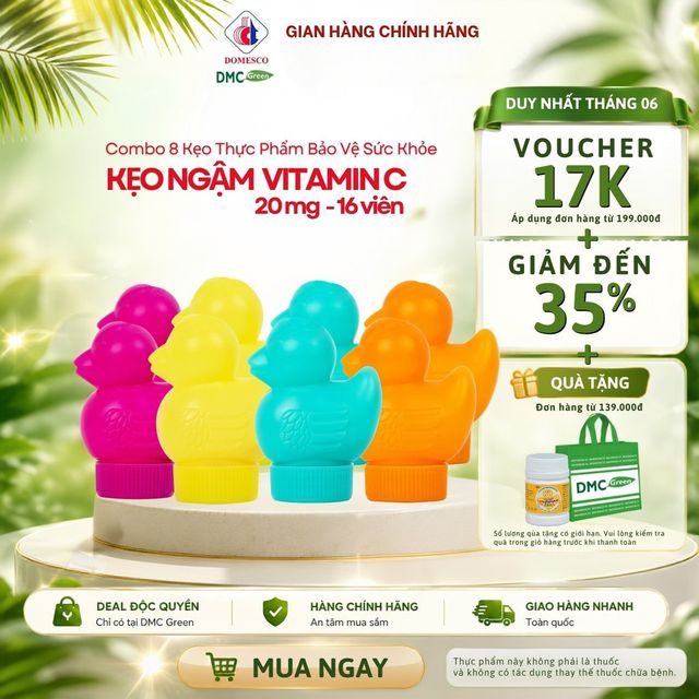 Combo 8 Chai Kẹo Ngậm Bổ Sung Vitamin C Domesco