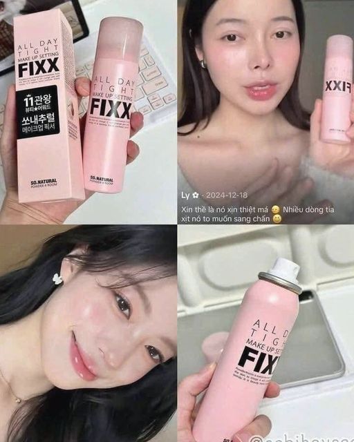 Xịt khóa nền SO Natural fixx 75ml màu hồng nhạt