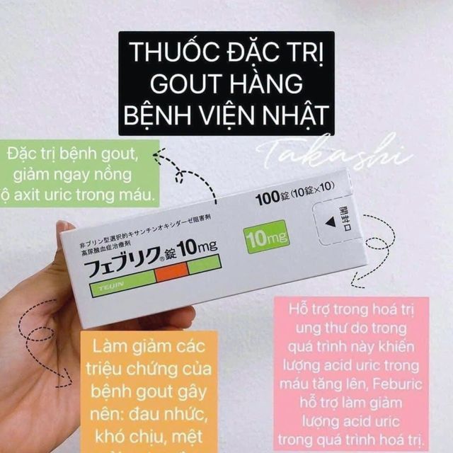 Đóng gói sản phẩm Viên uống điều giải quyết vấn đề sức khỏe Teijin Feburic 10mg