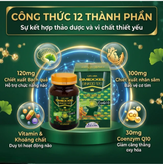 Bảng th&agrave;nh phần Ginkgo 120 Premium