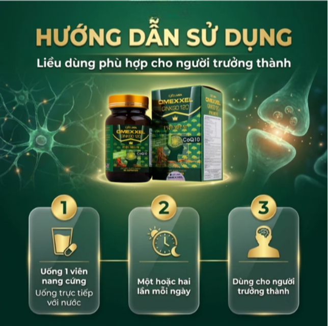 Chiết xuất nh&acirc;n s&acirc;m trong Omexxel Ginkgo 120 Premium
