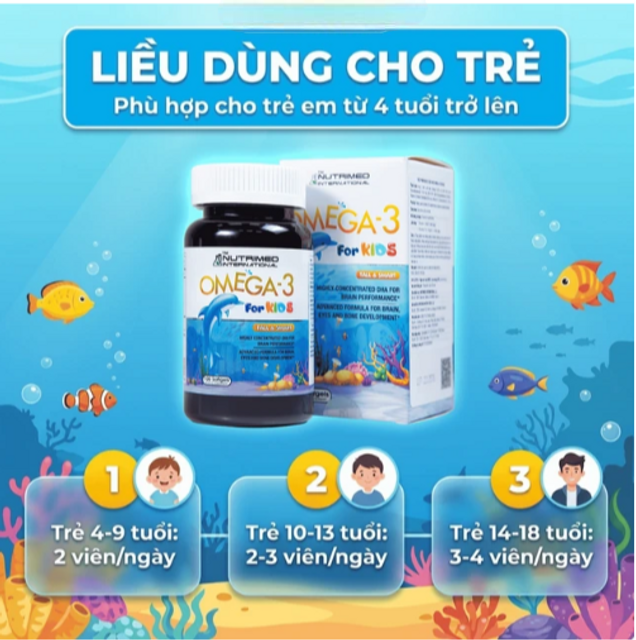 Vi&ecirc;n uống Omega-3 For Kids Nutrimed