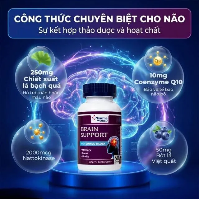 Vi&ecirc;n uống bổ n&atilde;o Brain Support Pharma World