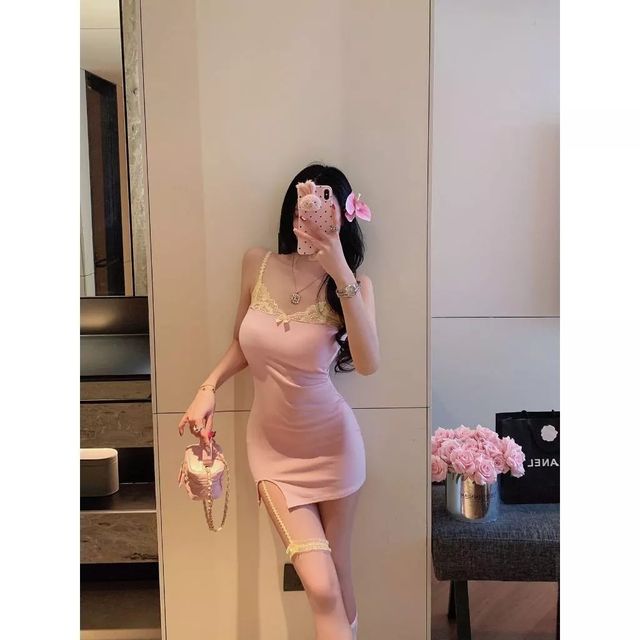 V&aacute;y Ngủ Sexy N163 Hồng