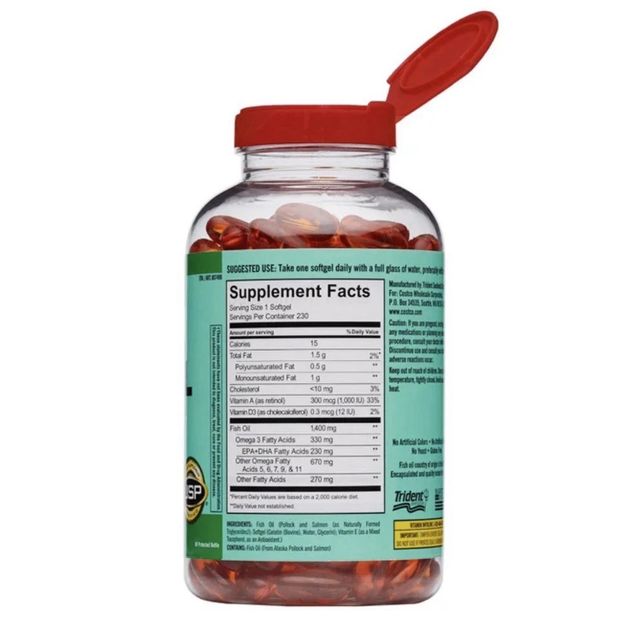 Dầu c&aacute; hồi Fish Oil Alaskan Kirkland