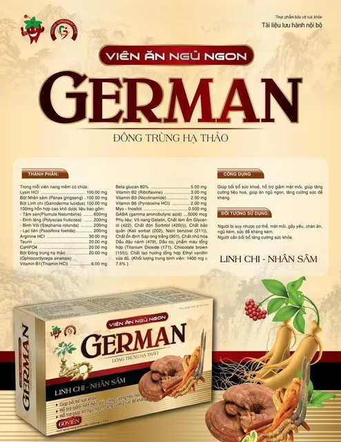 Ăn Ngủ Ngon German Đ&ocirc;ng Tr&ugrave;ng Hạ Thảo Diamond Ph&aacute;p
