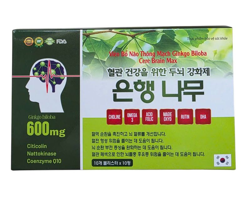 Bổ N&atilde;o Th&ocirc;ng Mạch Ginkgo Biloba Cere Brain Max Diamond