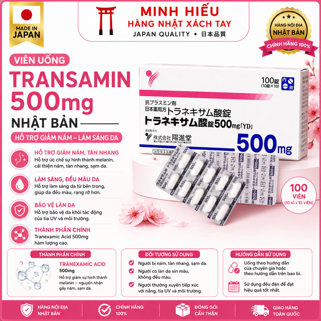 Vi&ecirc;n Uống Trắng Da Transamin 500mg