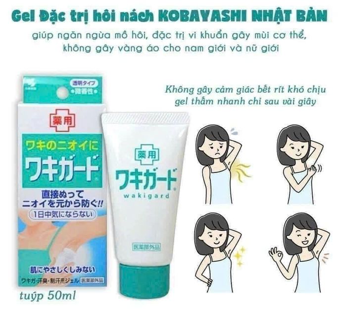 Hướng dẫn sử dụng Gel Khử M&ugrave;i H&ocirc;i N&aacute;ch Wakigard Kobayashi