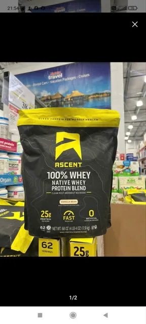 Hỗn hợp Protein Whey nguy&ecirc;n chất Ascent 100% Whey, Vanilla 1.9kg