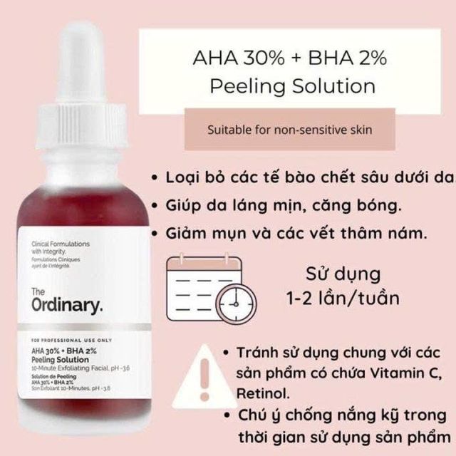 L&agrave;n da sau khi d&ugrave;ng The Ordinary AHA 30% + BHA 2% Peeling Solution