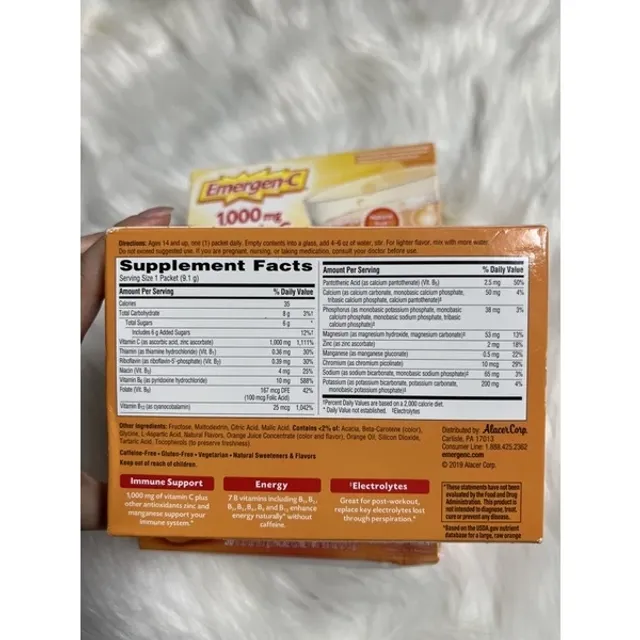 Bột Sủi C tăng đề kh&aacute;ng Emergen-C Super Orange