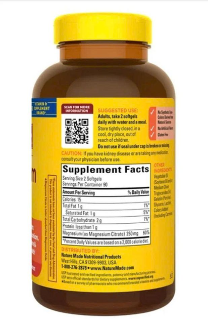 Vi&ecirc;n Uống Magnesium Citrate 250mg Nature Made