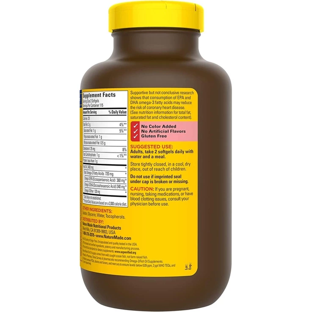 Dầu c&aacute; Omega 3 Nature Made Fish Oil 1200mg 320 vi&ecirc;n