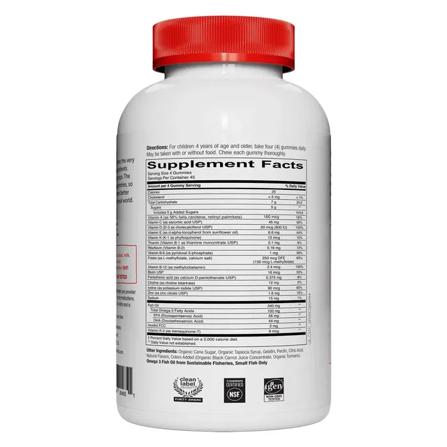 Kẹo Dẻo SmartyPants Kids Formula 180 Vi&ecirc;n