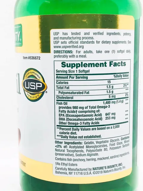 Vi&ecirc;n giọt dầu c&aacute; Nature&rsquo;s Bounty Fish Oil 1400mg