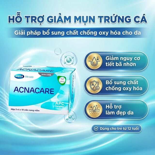 Vi&ecirc;n hỗ trợ l&agrave;m đẹp da Acnacare Mega