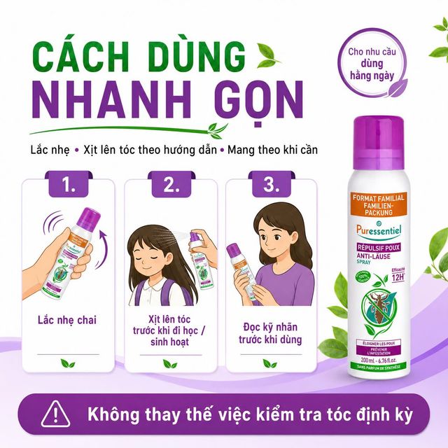 Xịt Ngừa Chấy Puressentiel R&eacute;pulsif Poux
