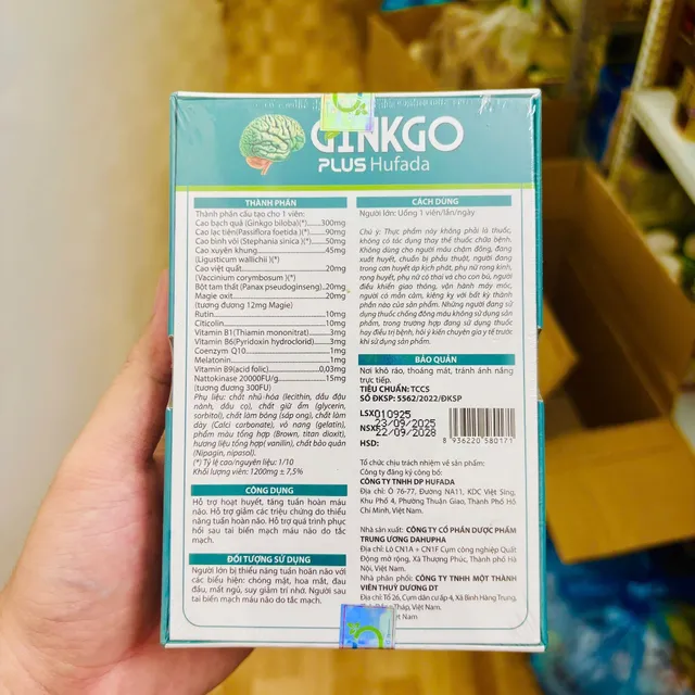 Vi&ecirc;n bổ n&atilde;o GINKGO PLUS HUFADA - Hỗ trợ tr&iacute; nhớ