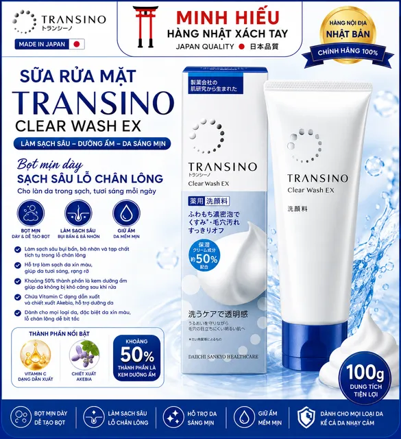 Sữa Rửa Mặt Transino Clear Wash EX