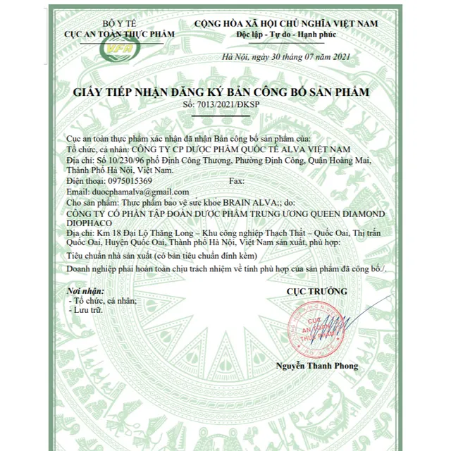 Vi&ecirc;n bổ n&atilde;o BRAIN ALVA Ginkgo Nttokinase