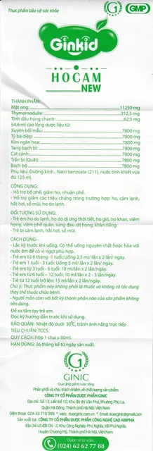 Siro Ginkid Ho Cam NEW 80ml
