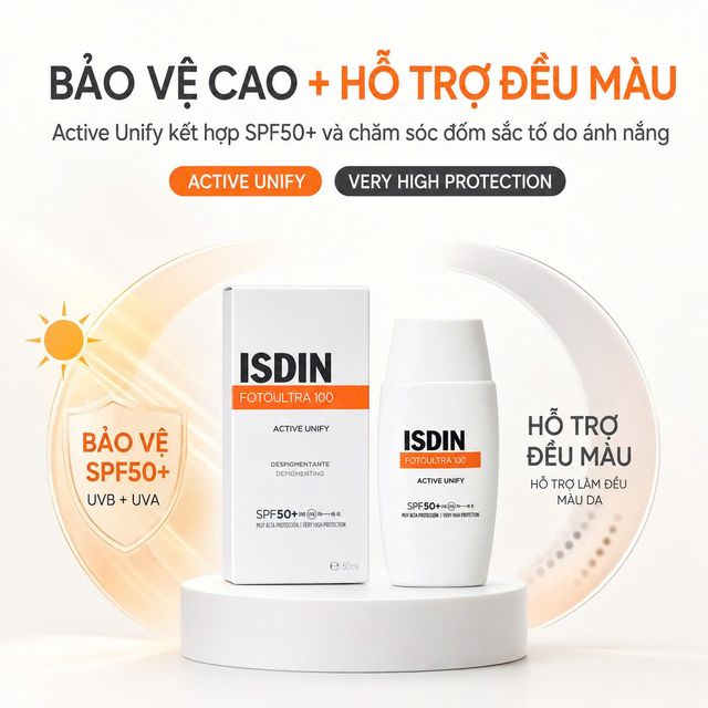 Kem Chống Nắng ISDIN Active Unify Color Fusion Fluid