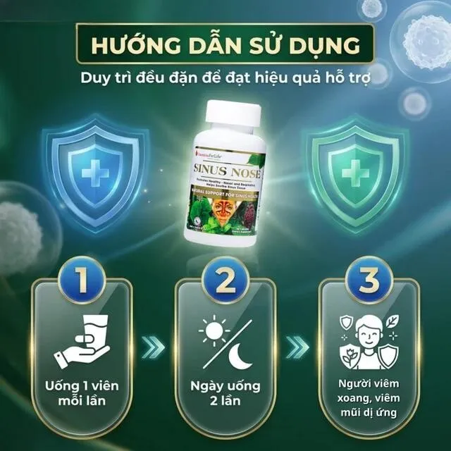 Vi&ecirc;n uống hỗ trợ đường h&ocirc; hấp Sinus Nose Vitamins For Life