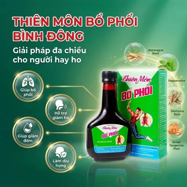 Hỗ trợ giảm ho Thi&ecirc;n M&ocirc;n Bổ Phổi B&igrave;nh Đ&ocirc;ng