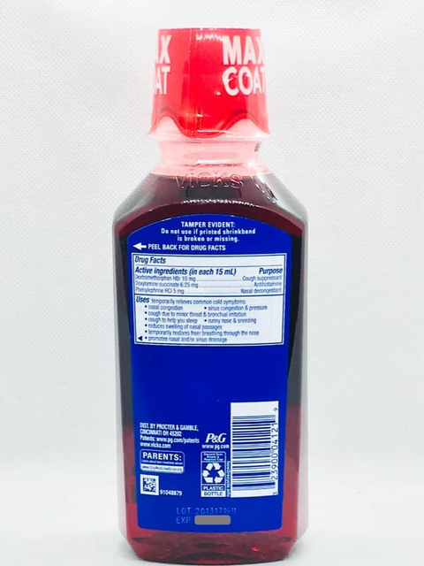 Siro giảm ho giảm nghẹt mũi Vicks NyQuil Cough DM+ Congestion