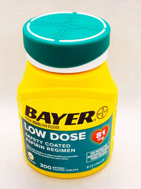 Giảm đau v&agrave; ngăn ngừa nhồi m&aacute;u cơ tim Bayer Low Dose Aspirin 81mg 300V