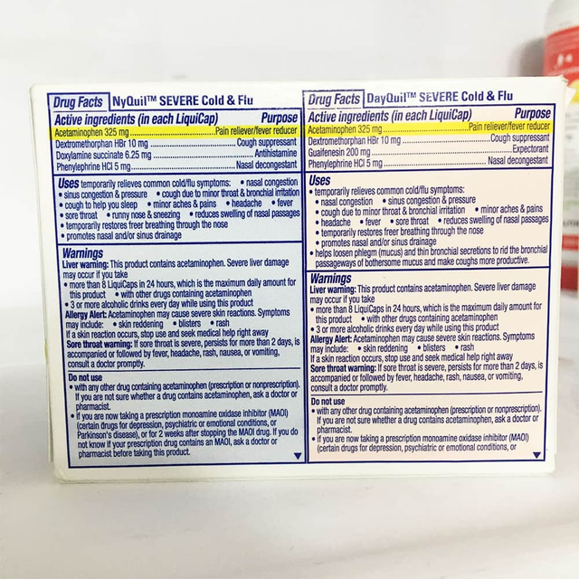 Vi&ecirc;n uống giảm ho v&agrave; cảm c&uacute;m Vicks DayQuil & NyQuil Severe Cold & Flu 72V