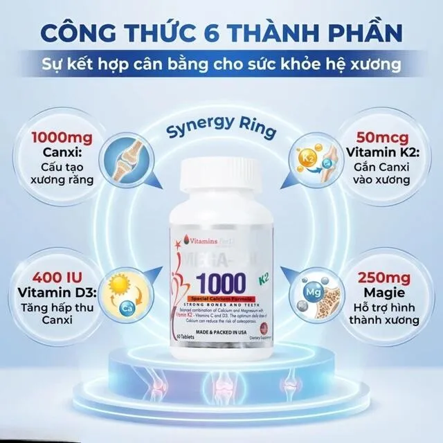 Vi&ecirc;n uống bổ sung canxi Mega-Cal 1000