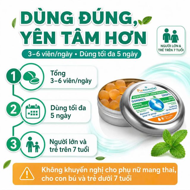 Hướng dẫn sử dụng Vi&ecirc;n Ngậm Giảm Ho
