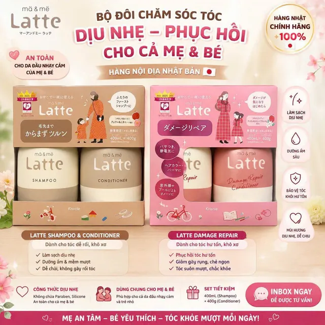 Set dầu gội xả Latte