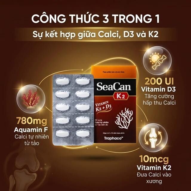Seacan K2 Traphaco cho sức khỏe xương