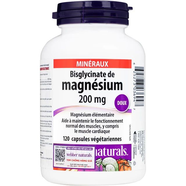 Vi&ecirc;n uống Magnesium Bisglycinate Webber Naturals