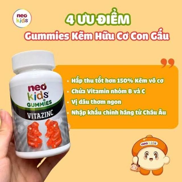 Kẽm Gummies Neo Kids