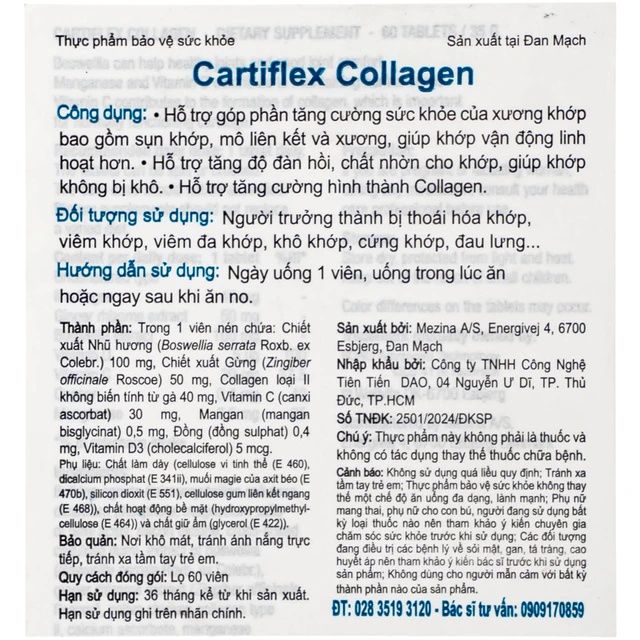 C&ocirc;ng thức độc đ&aacute;o của Cartiflex Collagen
