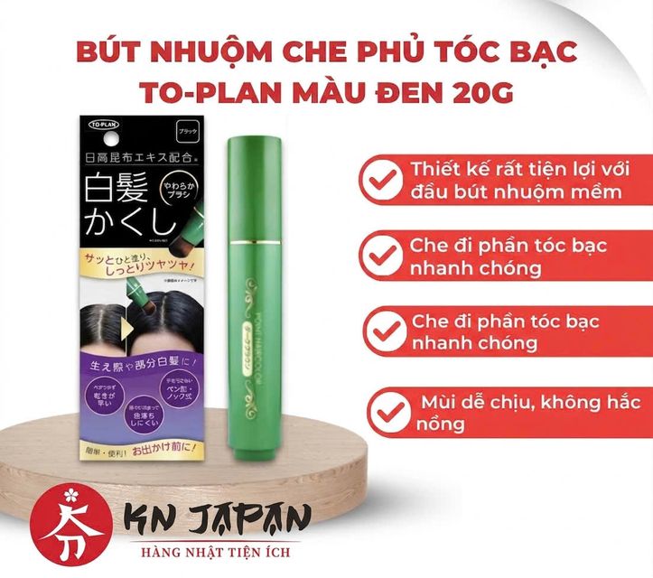 B&uacute;t Nhuộm Che Phủ T&oacute;c Bạc To-Plan Nhật Bản