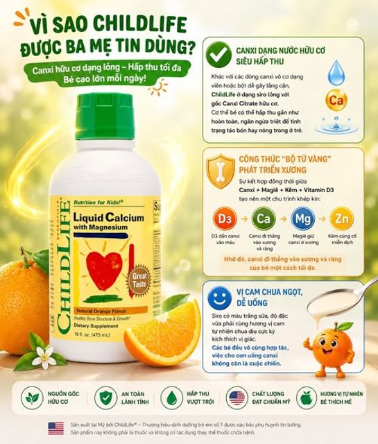 Th&agrave;nh phần Canxi ChildLife