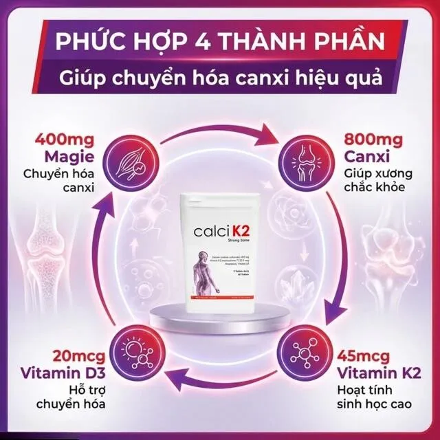 Vi&ecirc;n uống Calci K2 Dao Nordic Health