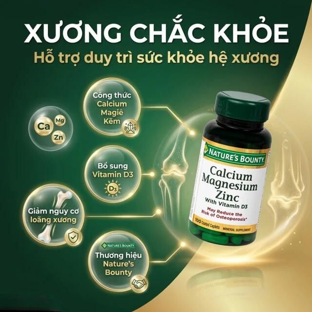 Vi&ecirc;n uống Calcium Magnesium Zinc Nature's Bounty